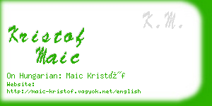 kristof maic business card